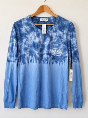 RON‎ JON NWT Surf Shop Long Sleeve Blue & White Tie Dye T-Shirt Medium